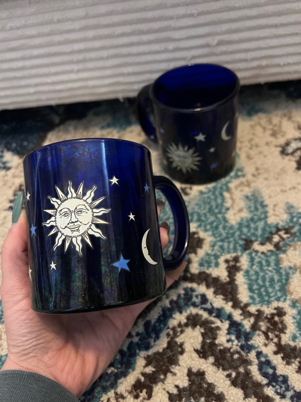 Vintage Libbey Celestial Colbolt Blue Mugs Set of 2 - Picture 3 of 5